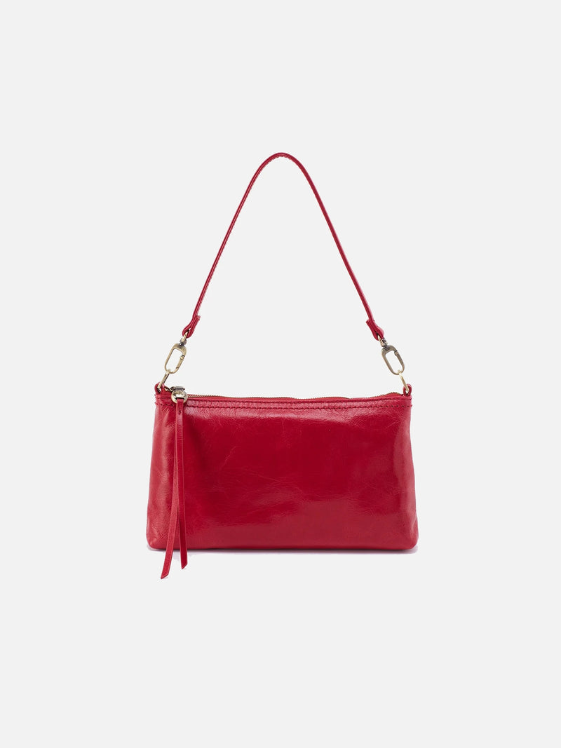 hobo darcy convertible 3-way crossbody bag in claret red polished leather