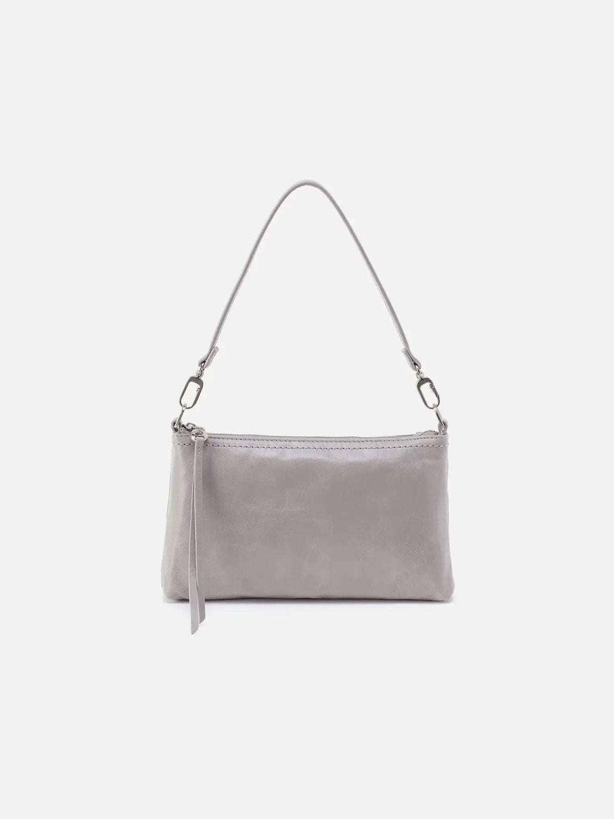 hobo darcy convertible 3-way crossbody bag in light grey polished leather