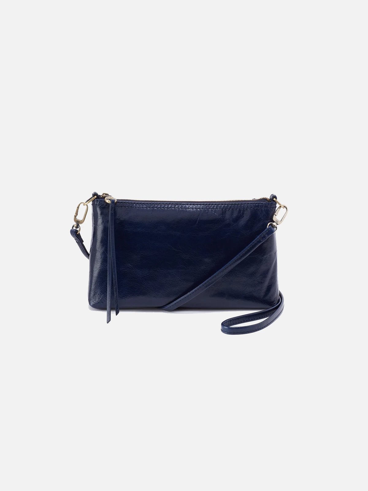 hobo darcy convertible 3-way crossbody bag in navy blue nightshade polished leather