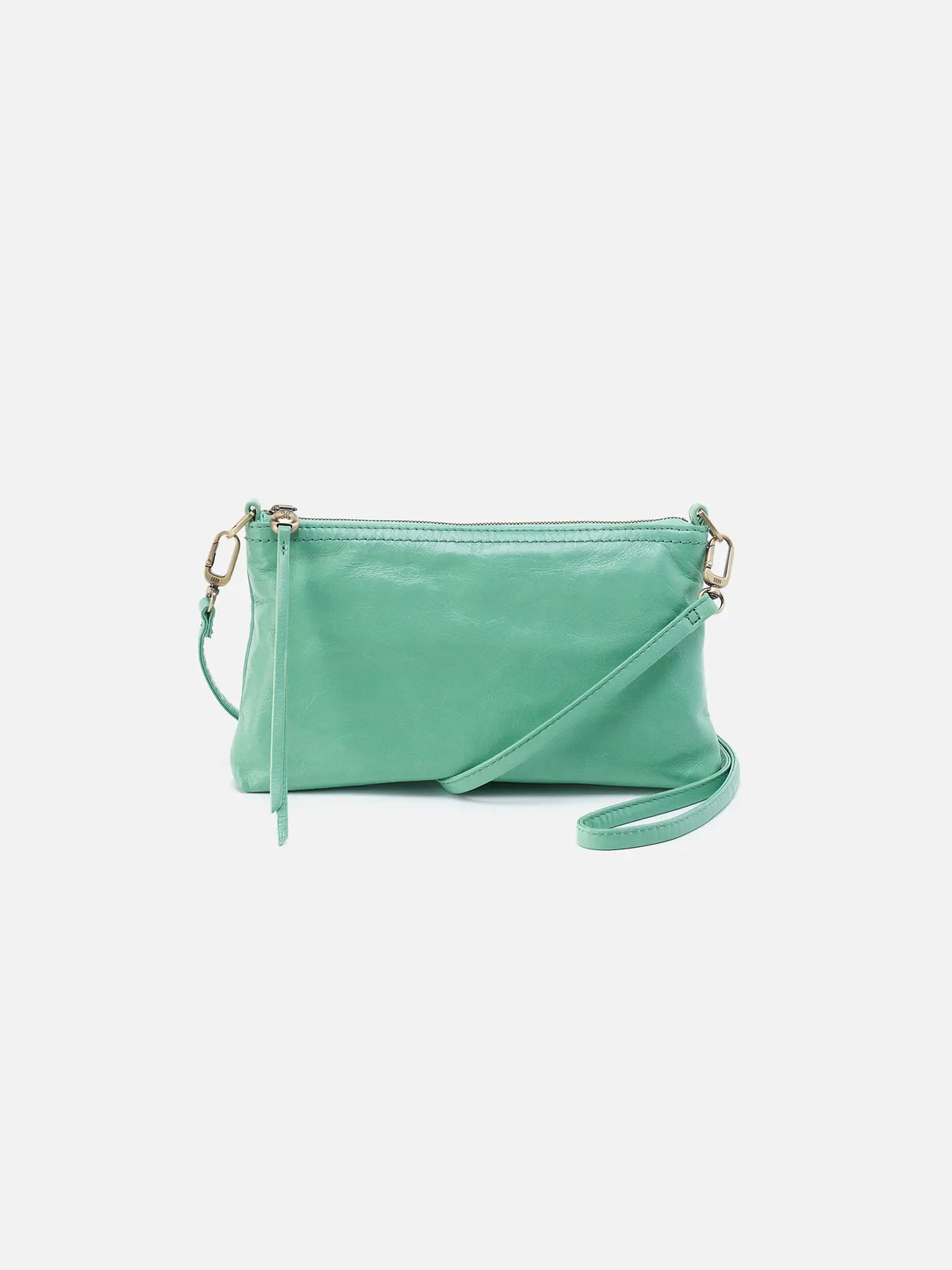 hobo darcy convertible 3-way crossbody bag in seaglass polished leather