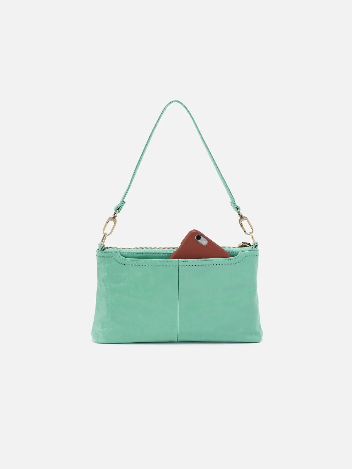 hobo darcy convertible 3-way crossbody bag in seaglass polished leather