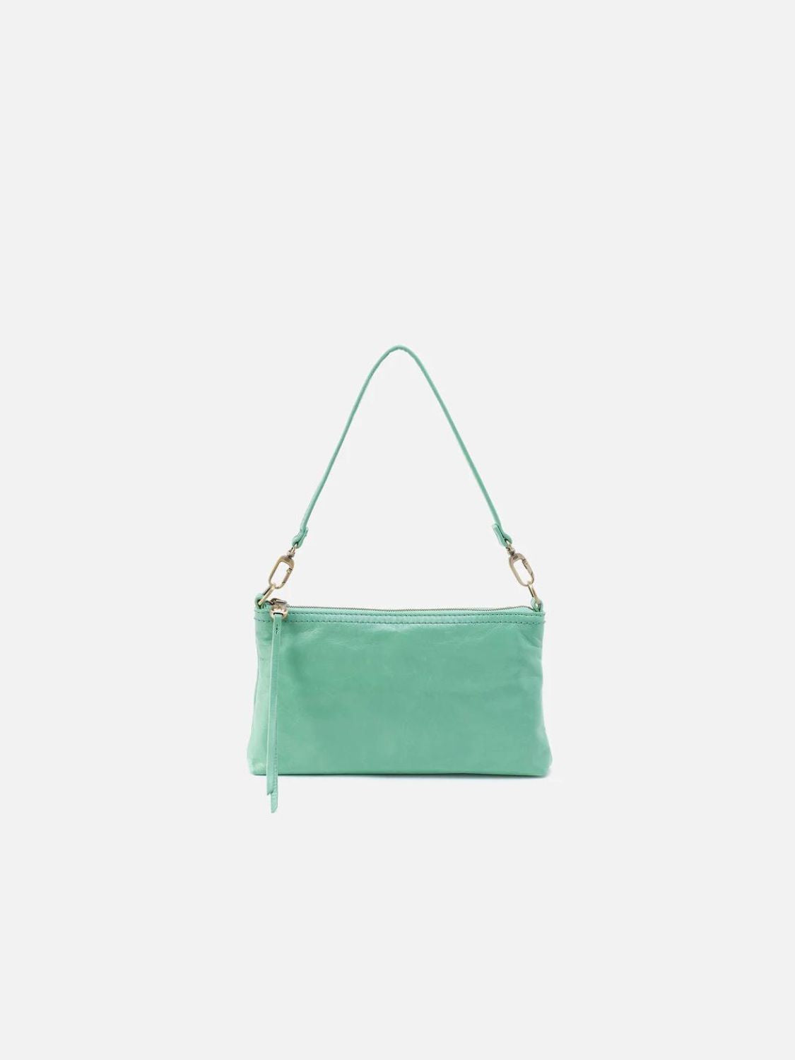 hobo darcy crossbody polished leather in seaglass-front view