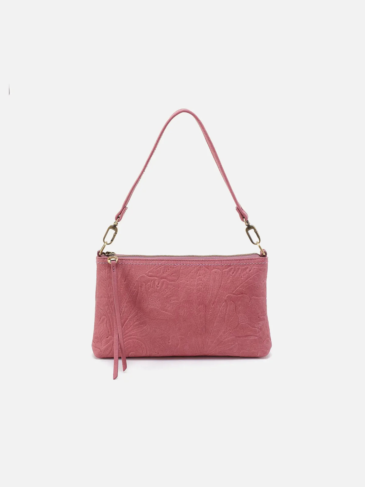 HOBO Darcy Embossed Leather Crossbody Mauve Tooled