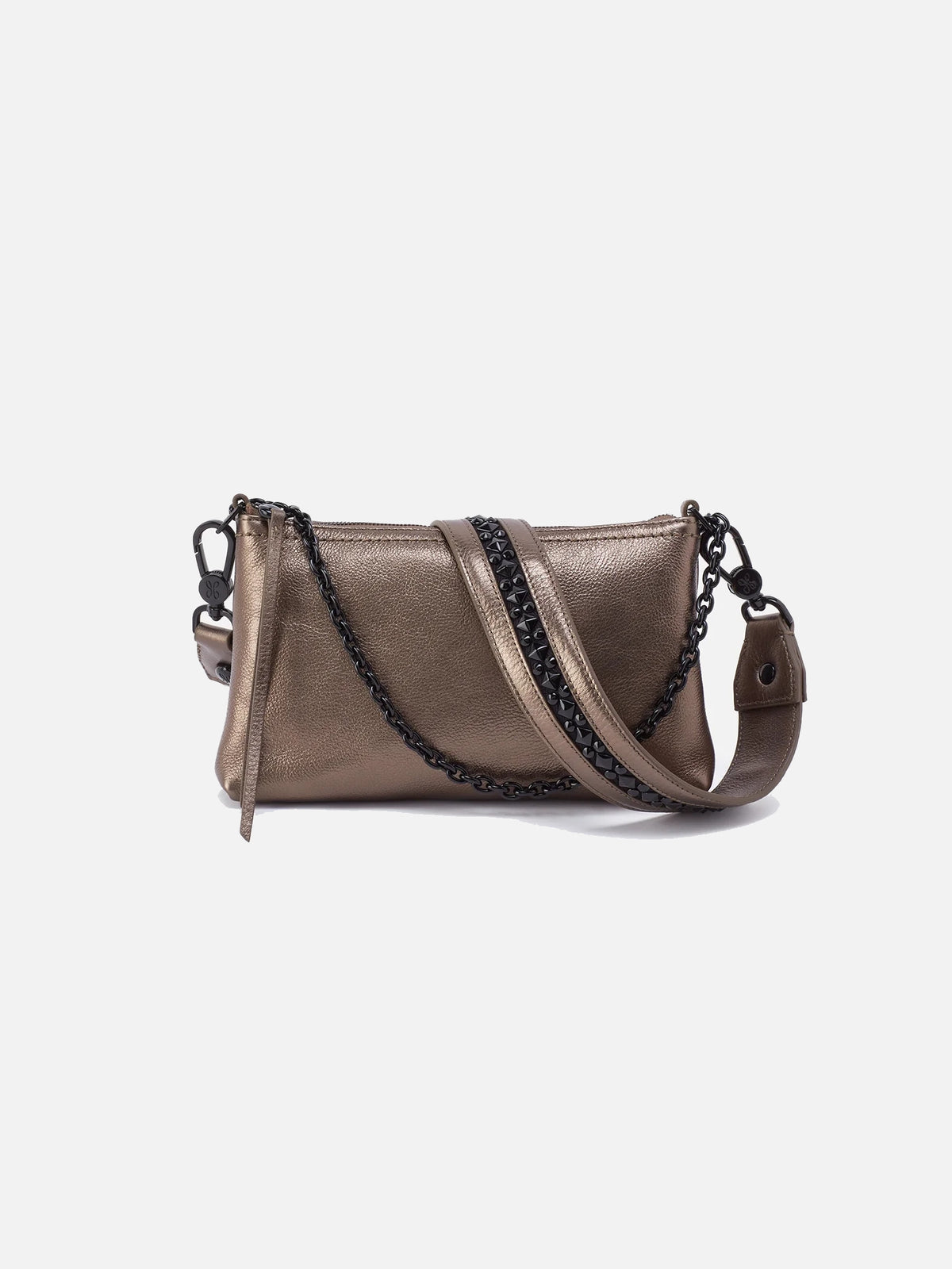 hobo darcy luxe crossbody bag in pewter metallic pebbled leather