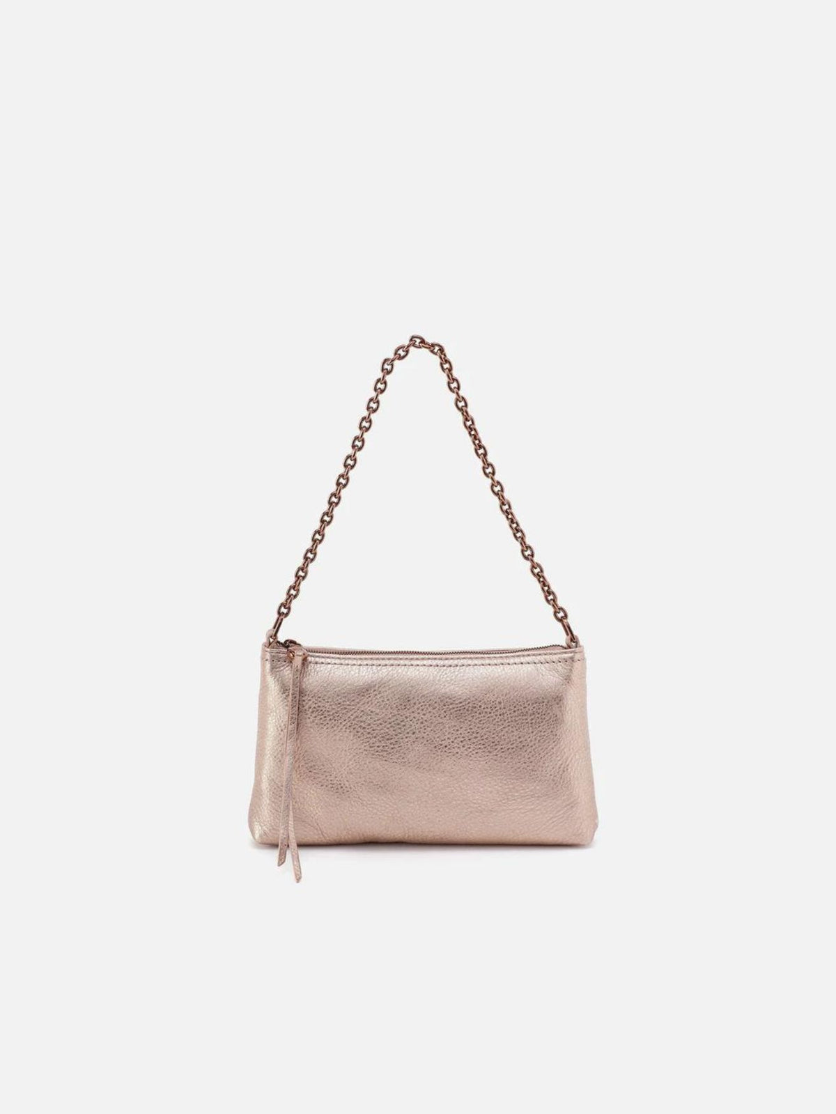 hobo darcy metallic luxe crossbody in pink gold metallic-front