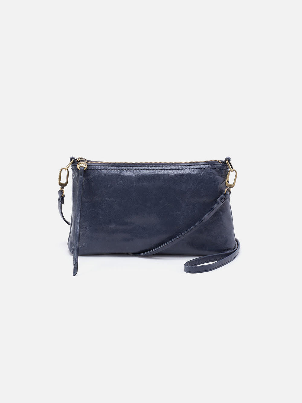 HOBO Darcy Polished Leather Crossbody Blue Stone