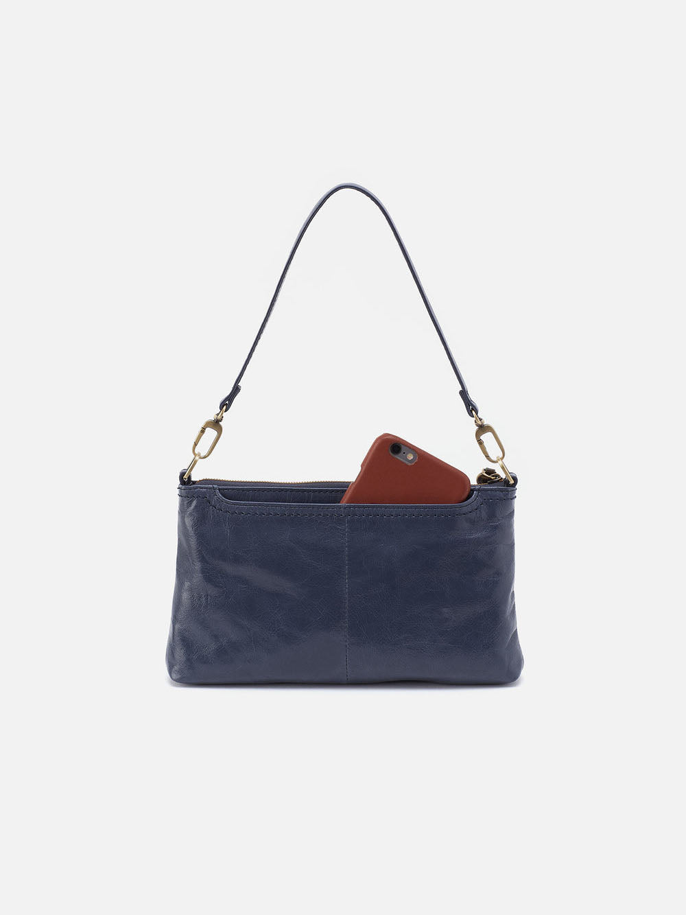 HOBO Darcy Polished Leather Crossbody Blue Stone