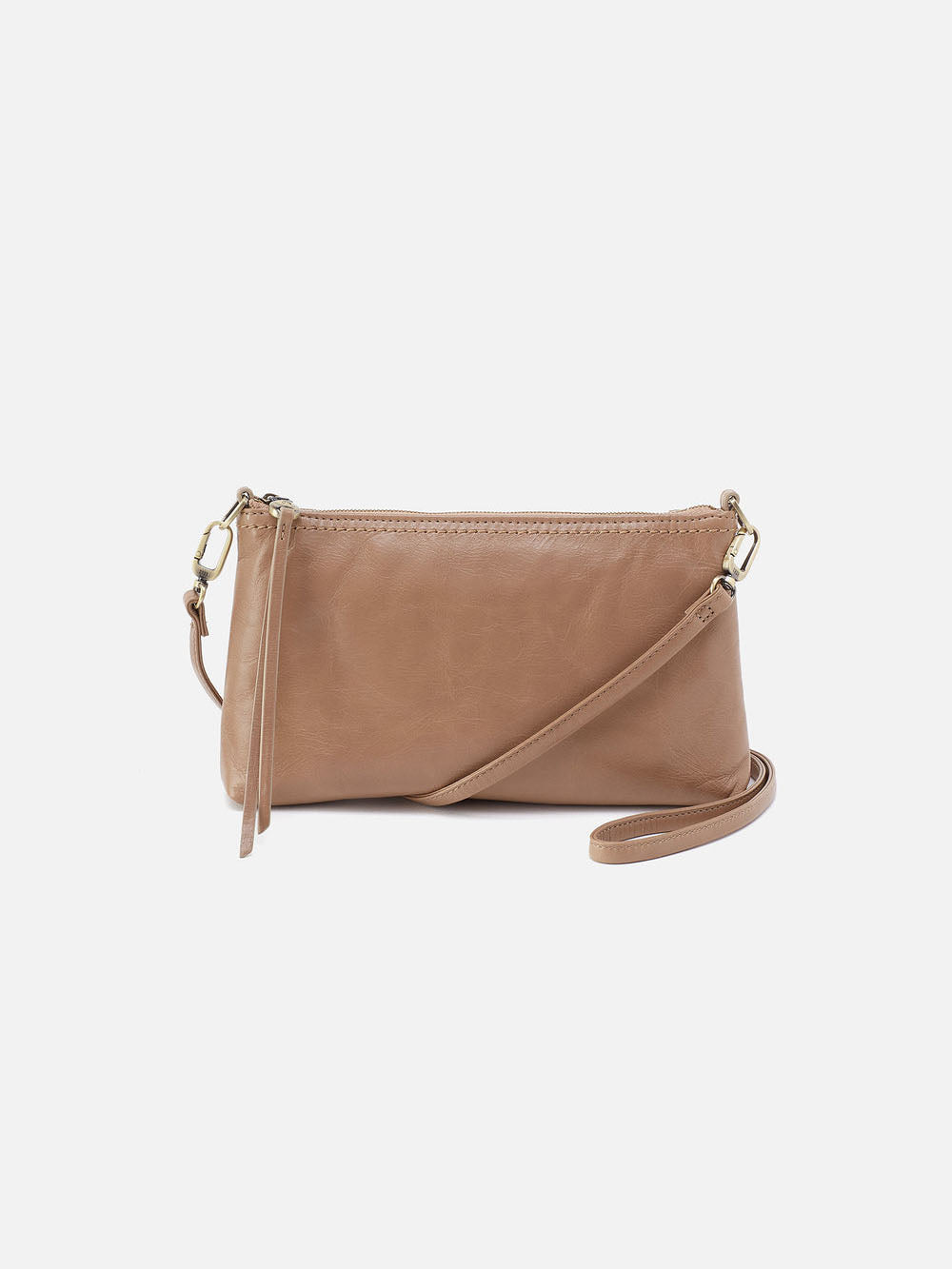 HOBO Darcy Polished Leather Crossbody Cashmere