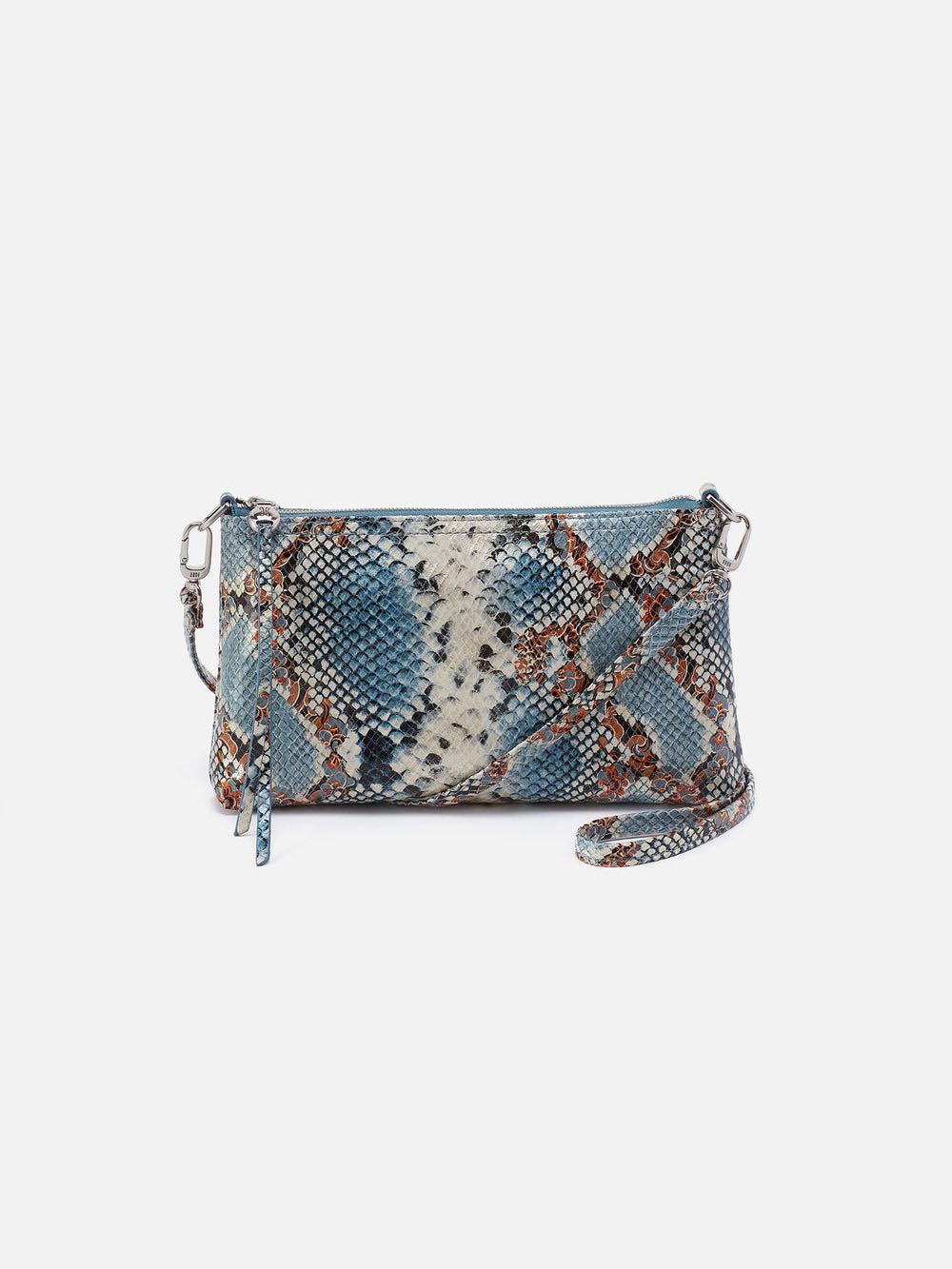 HOBO Darcy Printed Leather Crossbody Blue Tempest