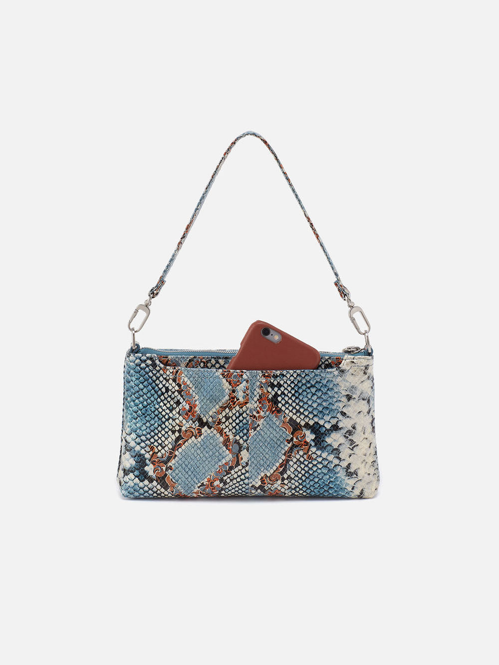 HOBO Darcy Printed Leather Crossbody Blue Tempest