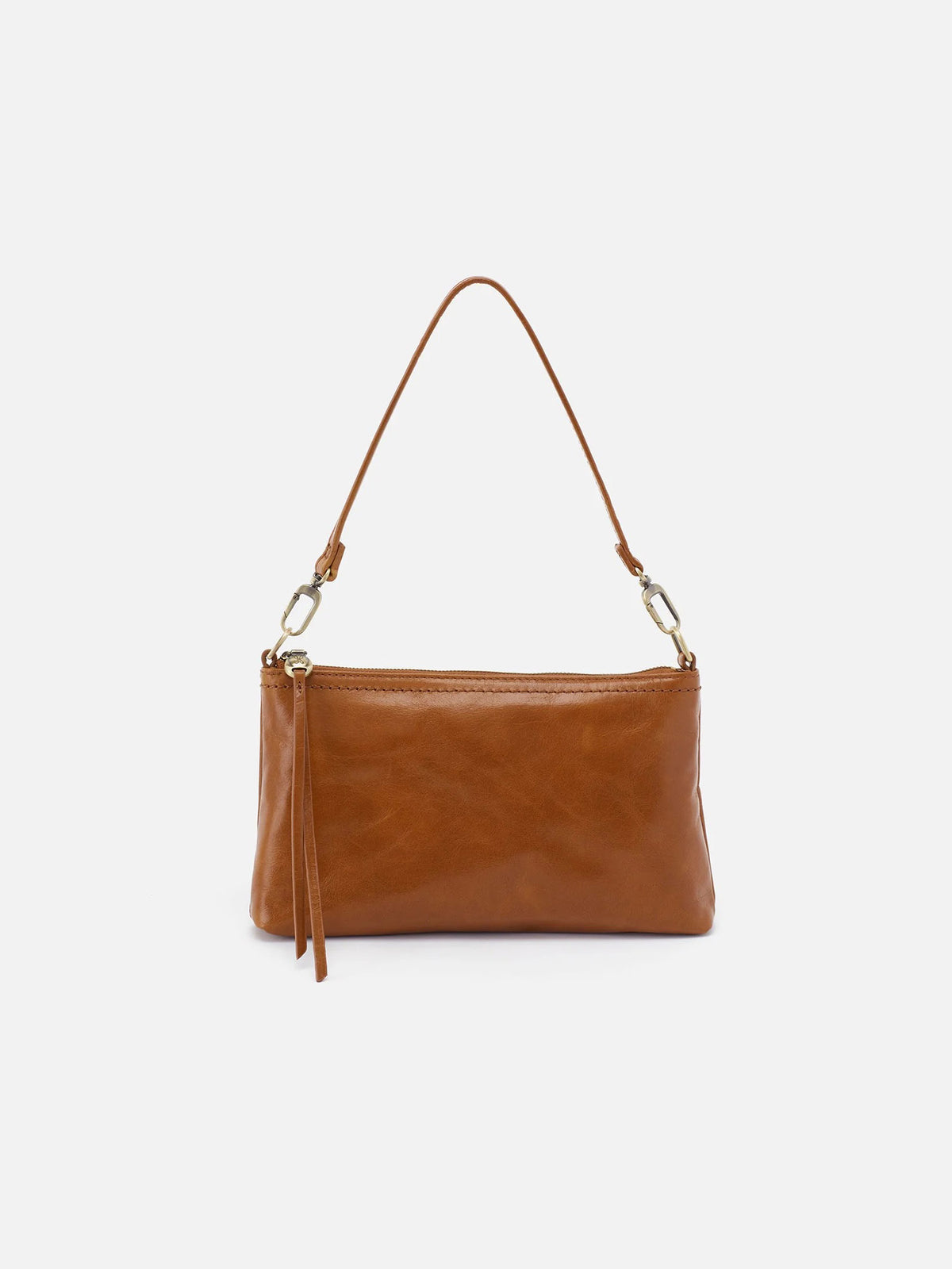 HOBO Darcy Polished Leather Crossbody in Truffle