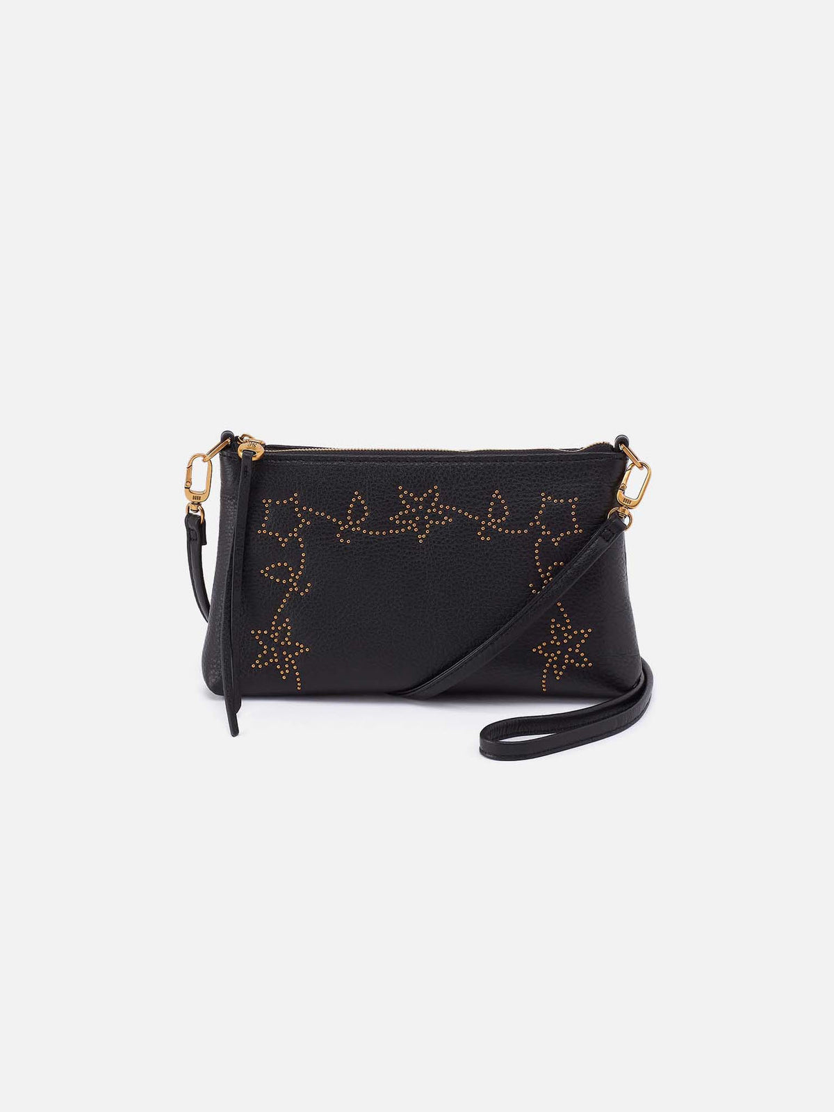 HOBO Darcy Studs Crossbody Black Pebbled Leather