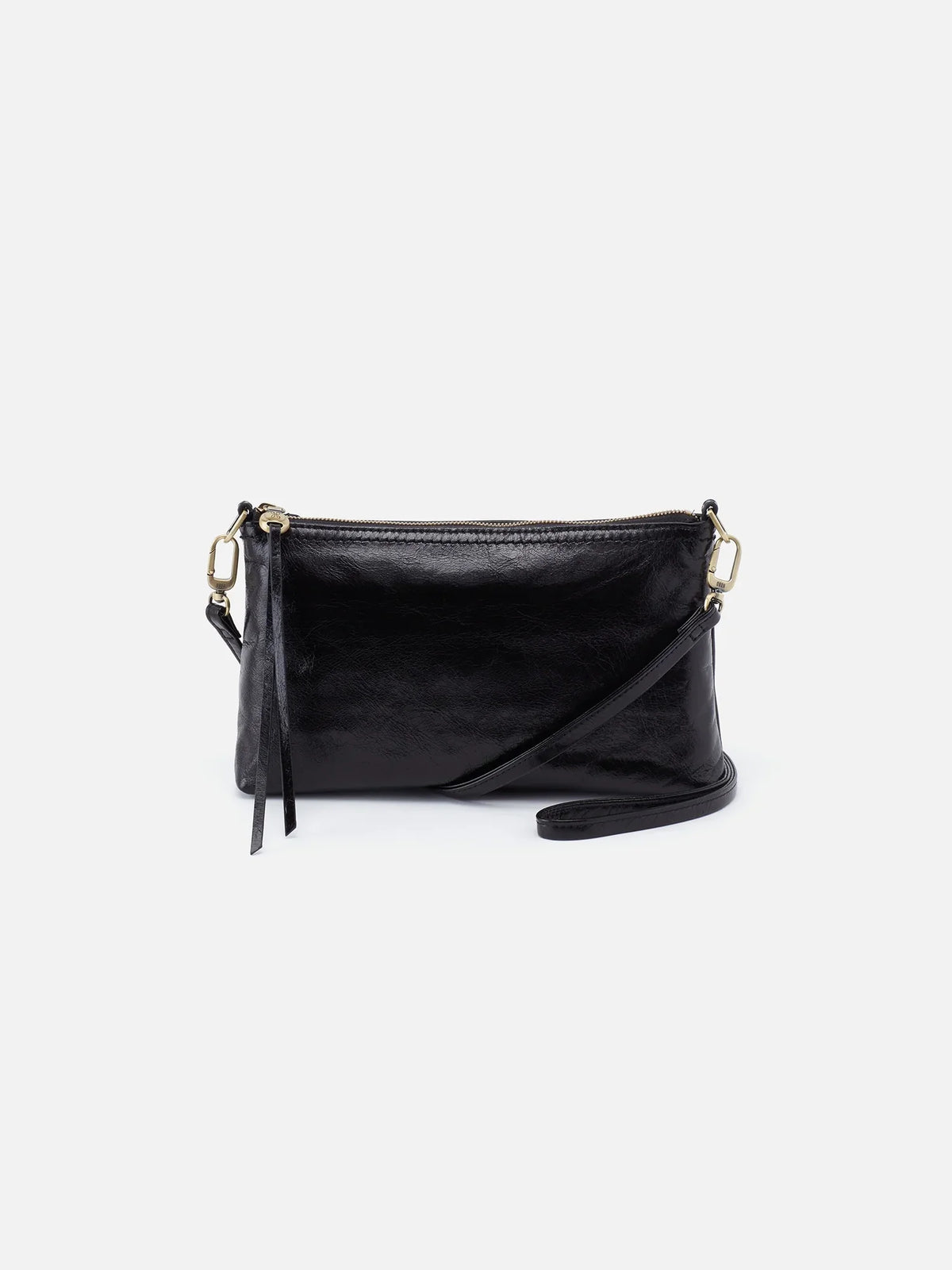 HOBO Darcy Polished Leather Crossbody Black