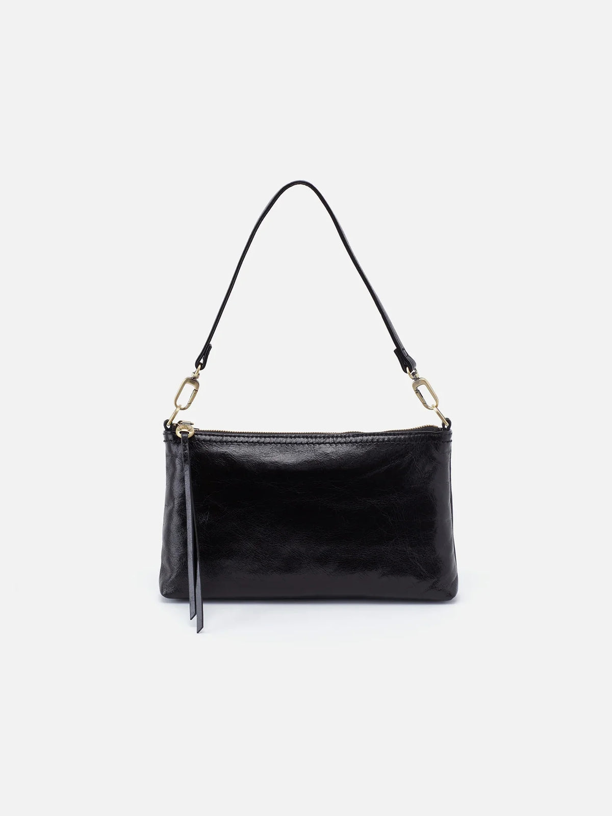 HOBO Darcy Polished Leather Crossbody Black