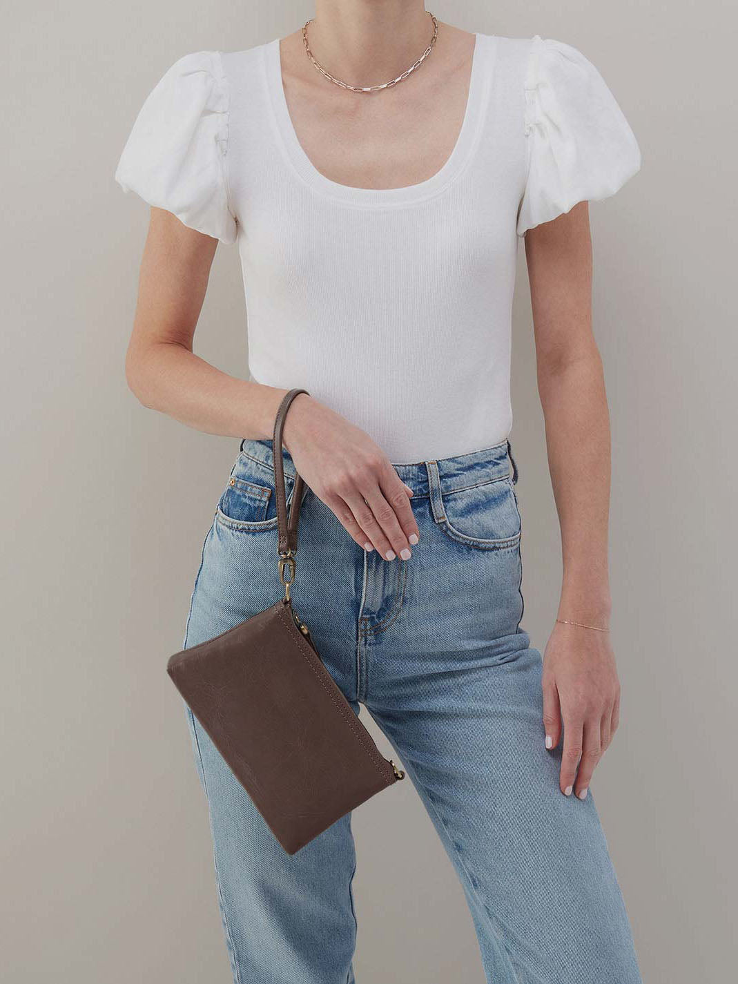 HOBO Darcy Polished Leather Crossbody Hearthstone