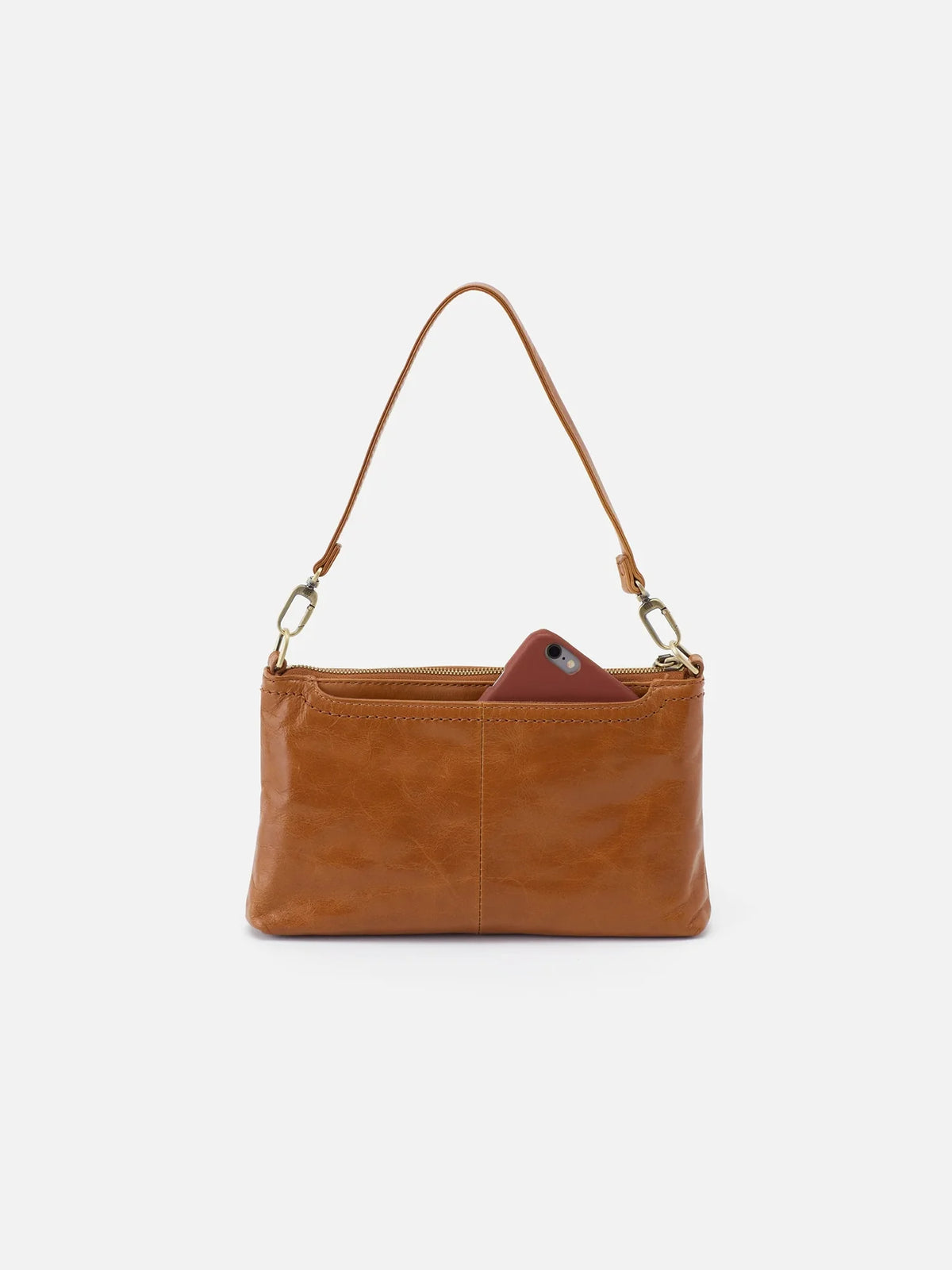 HOBO Darcy Polished Leather Crossbody Truffle