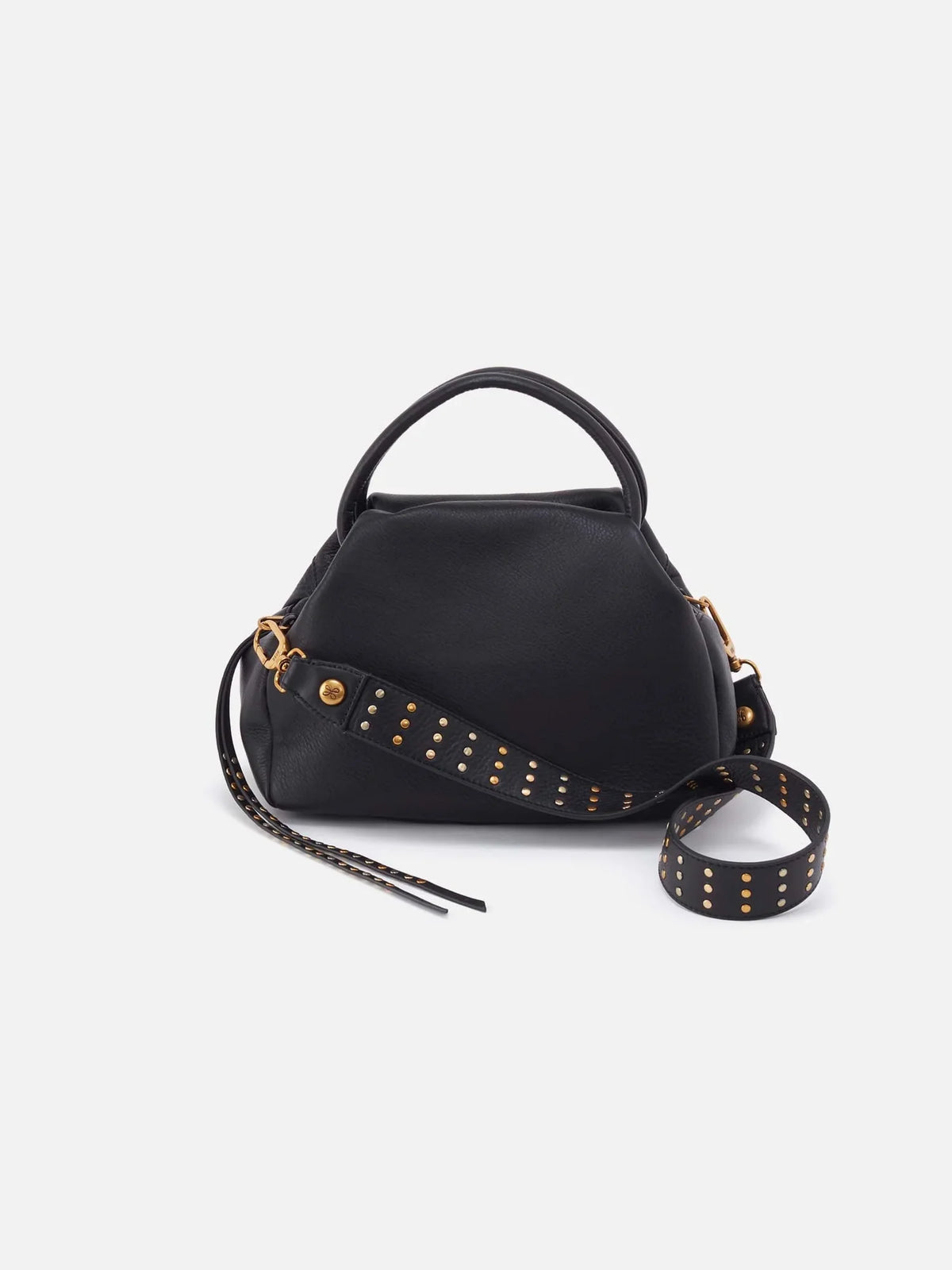HOBO Darling Small Satchel Black Pebbled Leather