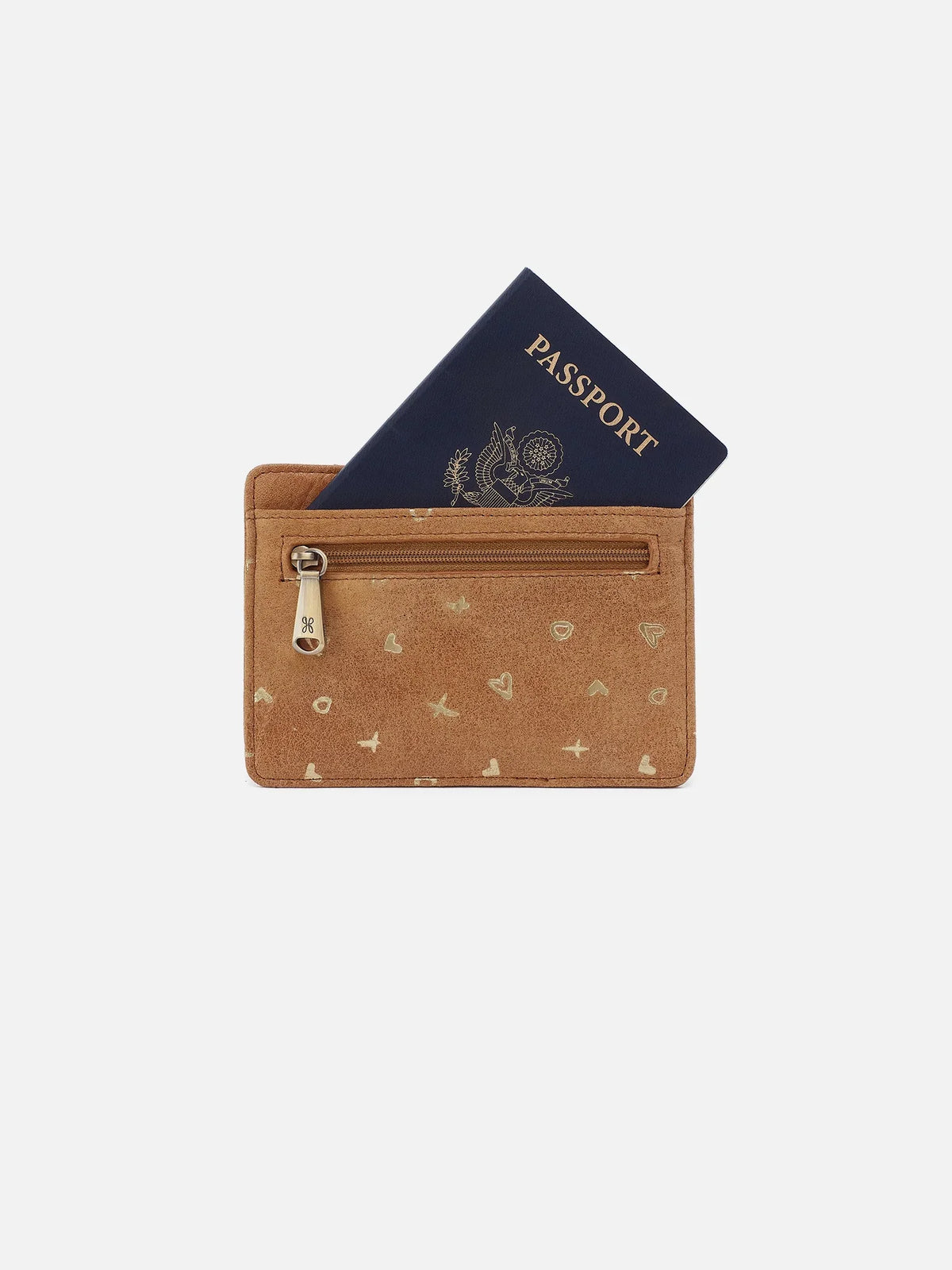 HOBO Euro Slide Card Case Whiskey Buffed Leather