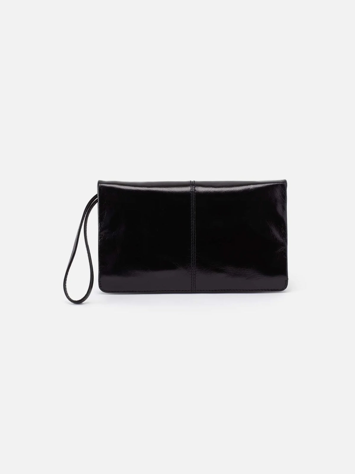 HOBO Evolve Wristlet Polished Leather Black