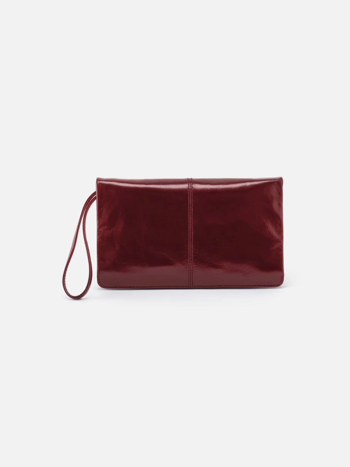 HOBO Evolve Wristlet Polished Leather Saddleberry