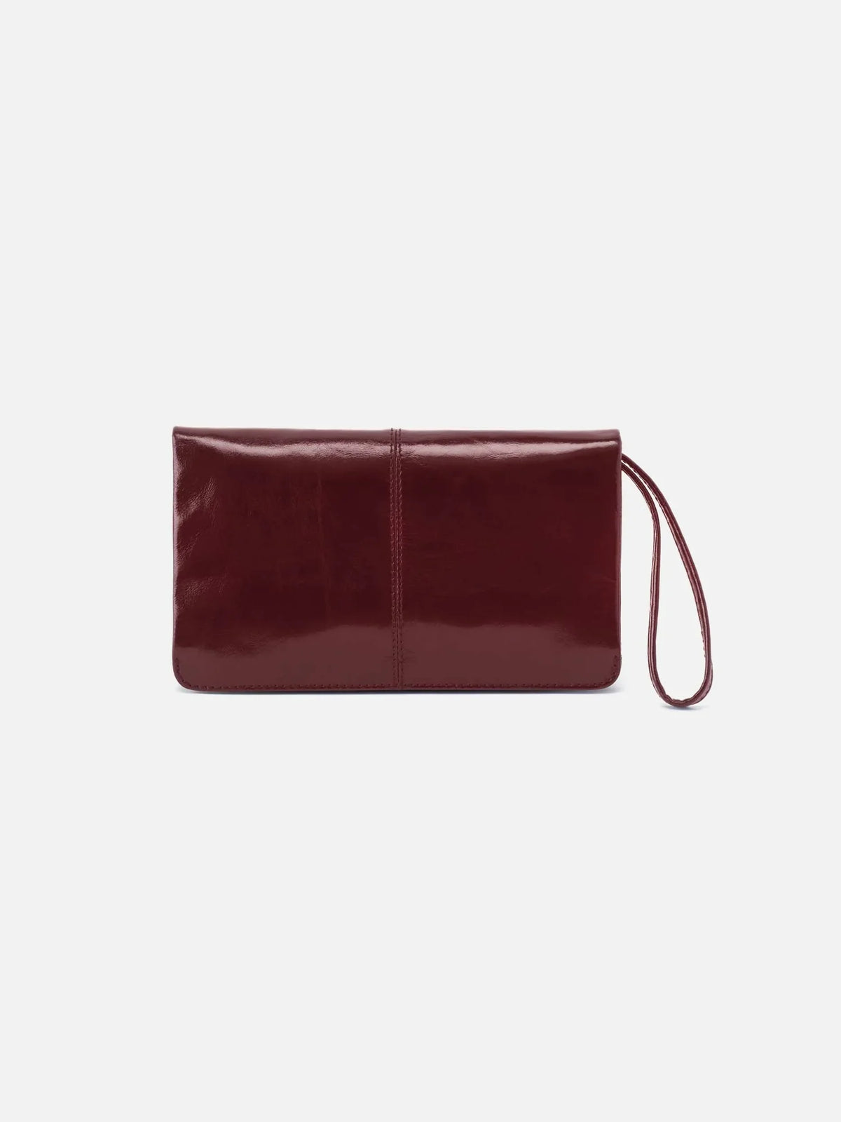 HOBO Evolve Wristlet Polished Leather Saddleberry