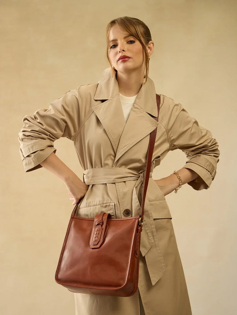 HOBO Expedition Medium Crossbody in Pecan Ridge Patina Leather