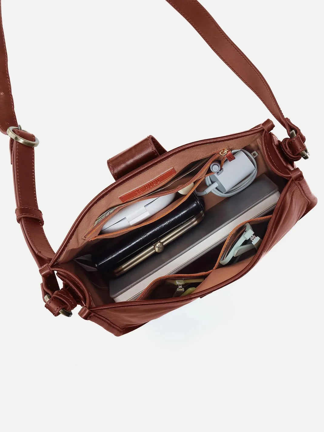 HOBO Expedition Medium Crossbody in Pecan Ridge Patina Leather