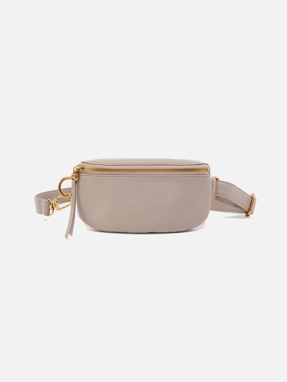 hobo fern belt bag in taupe pebbled leather
