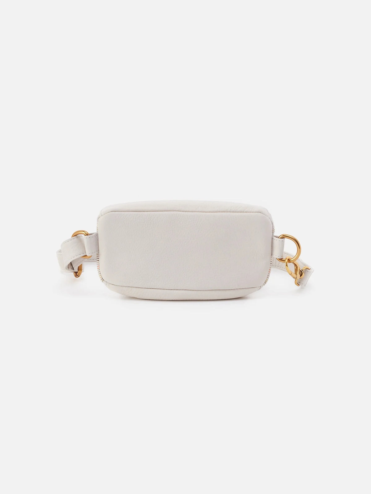 hobo fern belt bag in white multi stitched pebbled leather