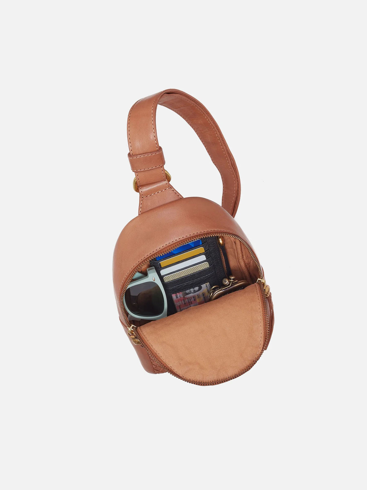 HOBO Fern Washed Leather Sling in Harvest Wheat