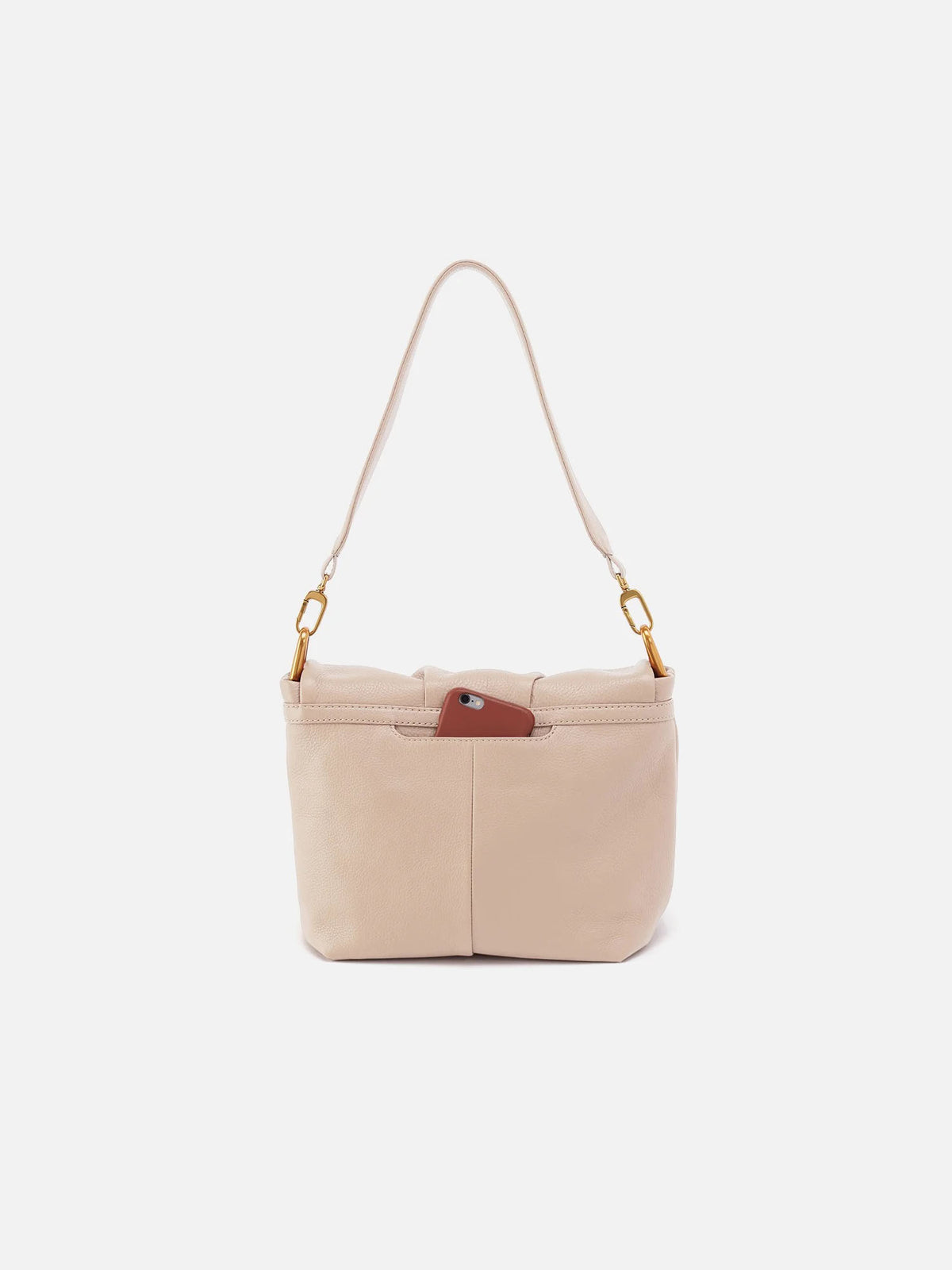 HOBO Harley Pebbled Leather Convertible Shoulder Bag in Stonewash