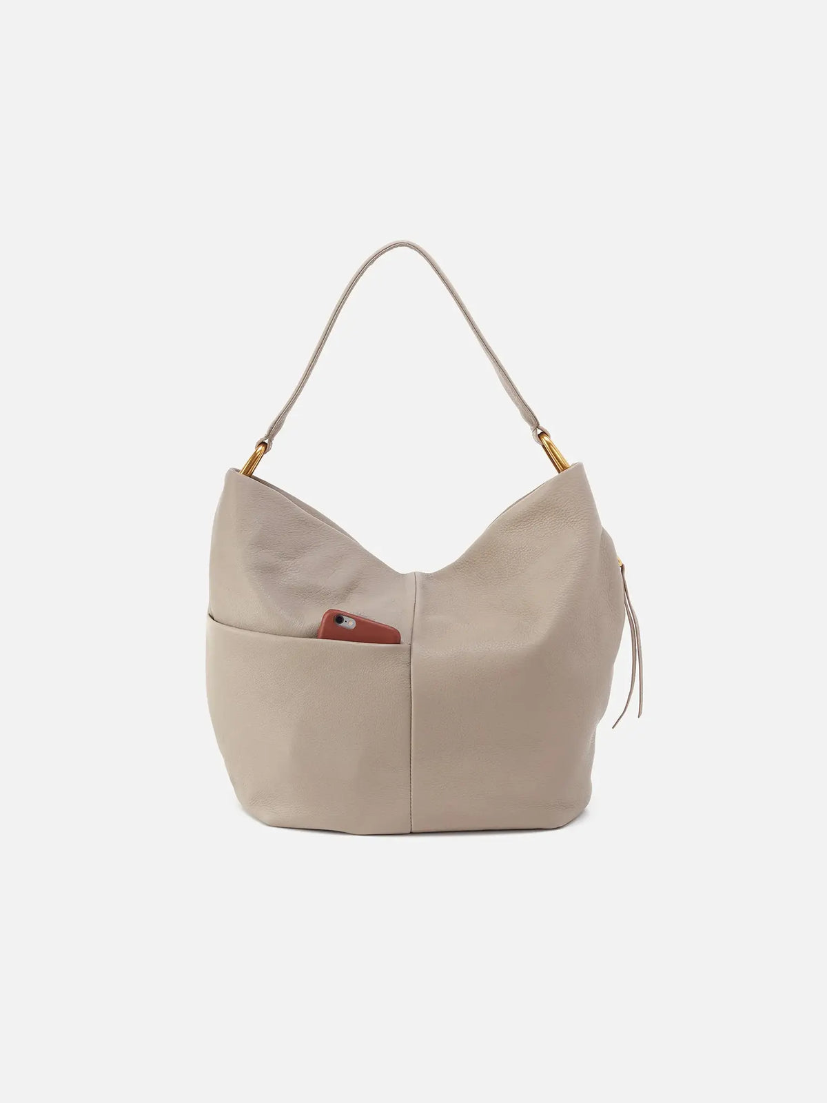 HOBO Harley Pebbled Leather Hobo Bag in Taupe