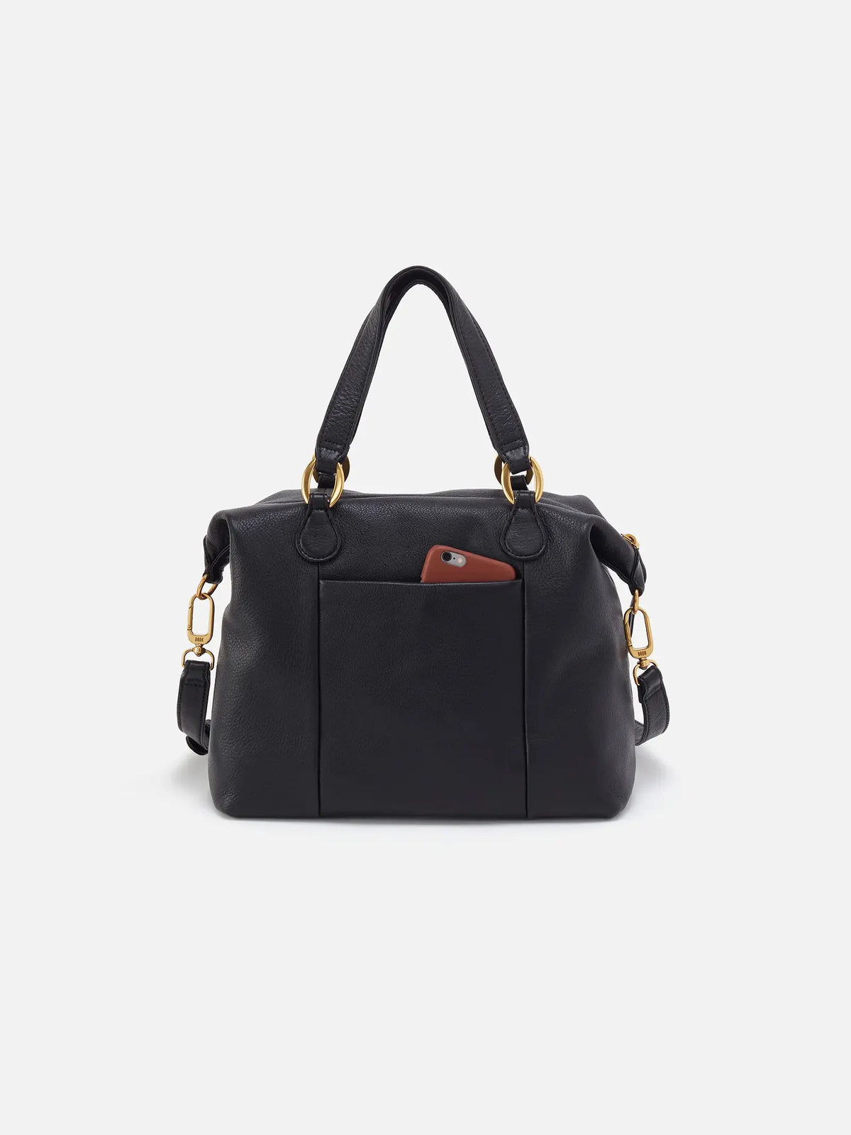 HOBO Harley Pebbled Leather Satchel in Black