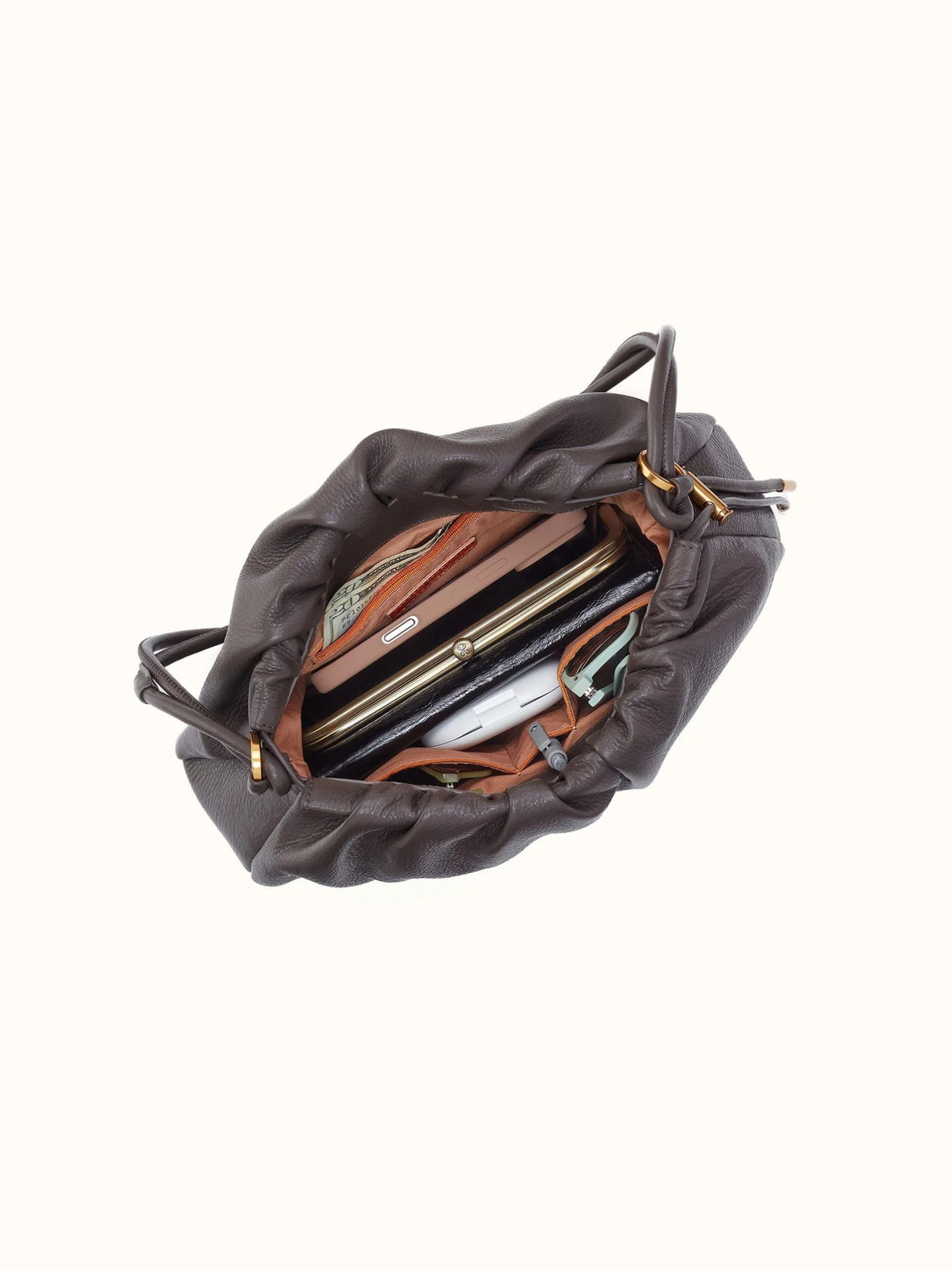 HOBO Isabelle Pebbled Leather Shoulder Bag hearthstone 