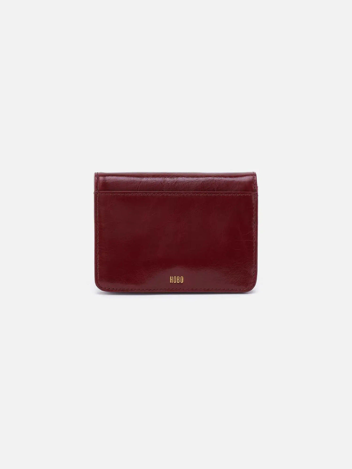 HOBO Jill Bifold Wallet Polished Leather Saddleberry