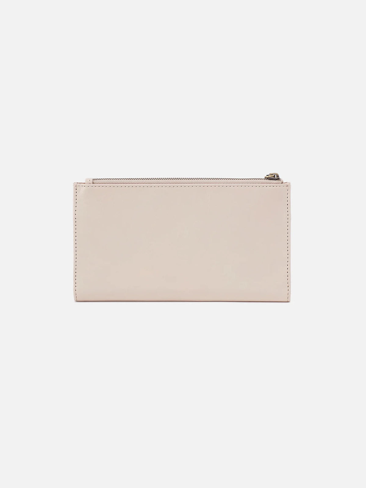 HOBO Jill Large Bifold Wallet in Pale Flax Polished Leather