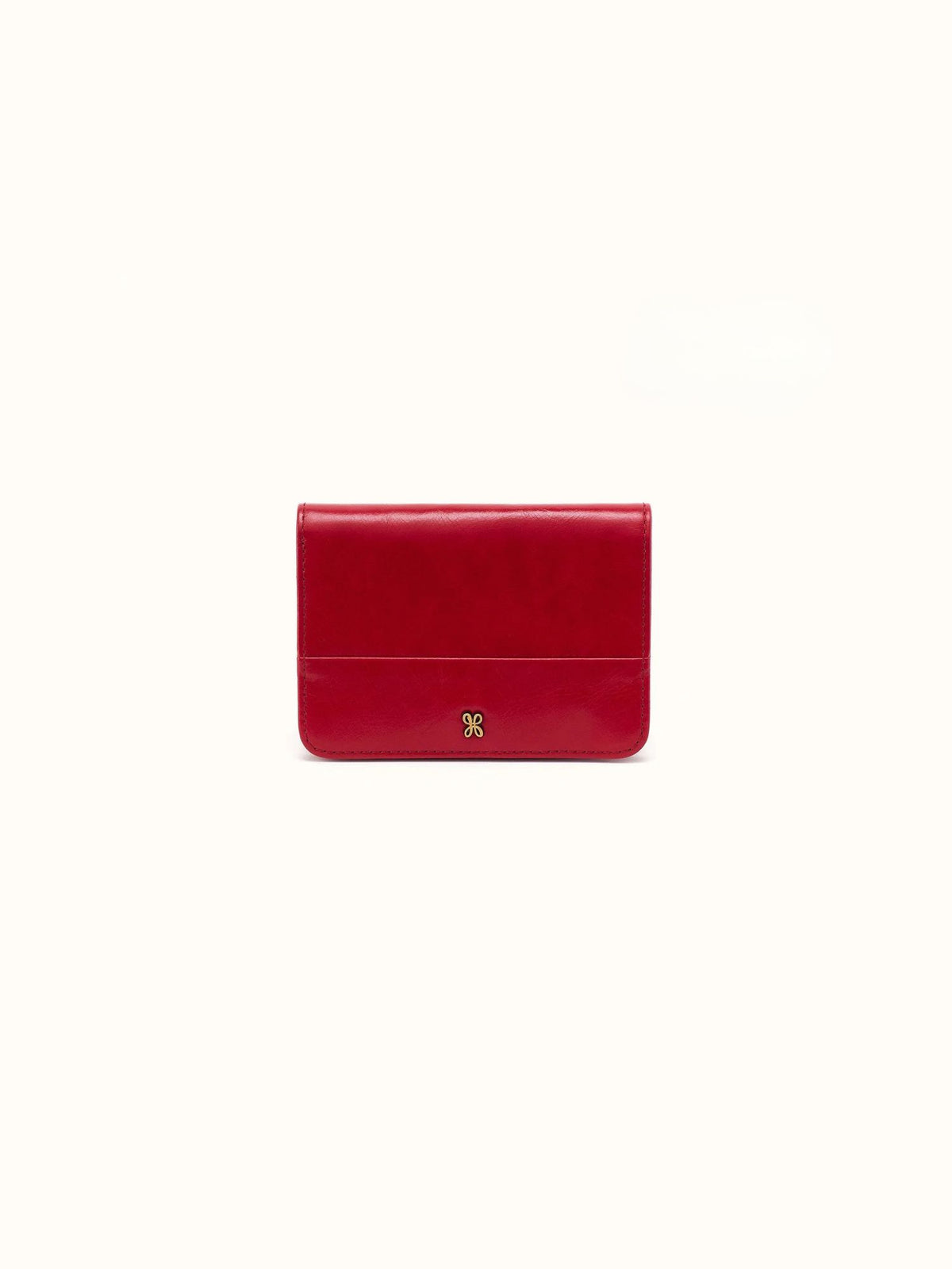 HOBO Jill Polished Leather Bifold Wallet true red