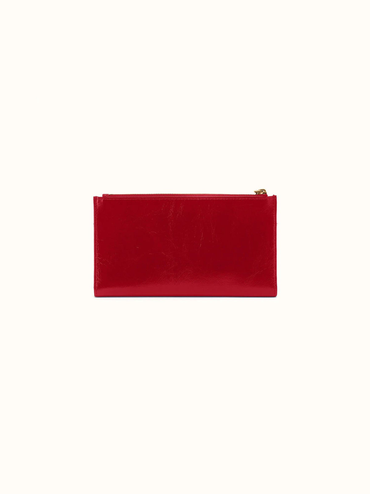 HOBO Jill Large Polished Leather Bifold Wallet true red 