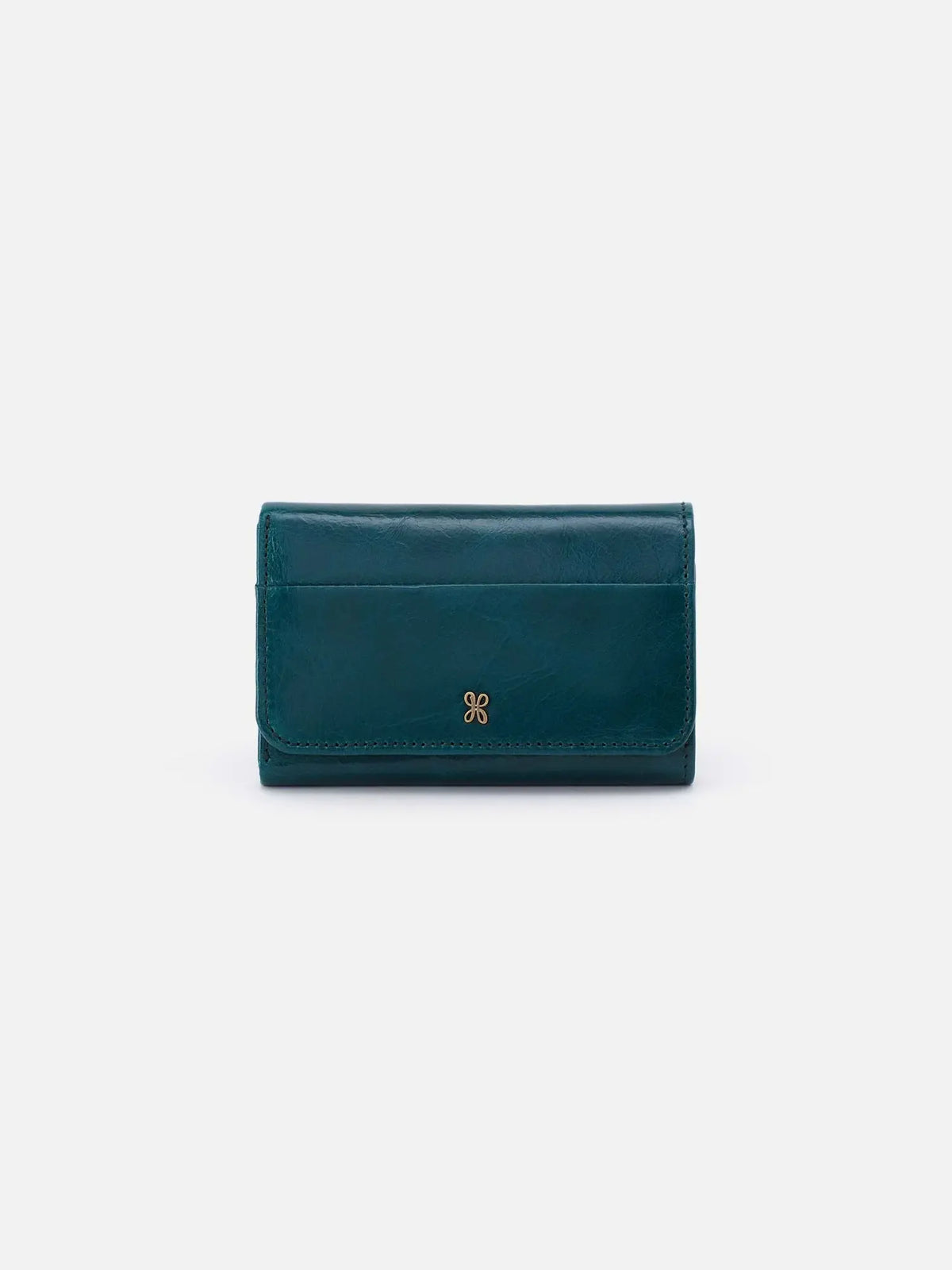 HOBO Jill Trifold Wallet Polished Leather Wild Bluegrass