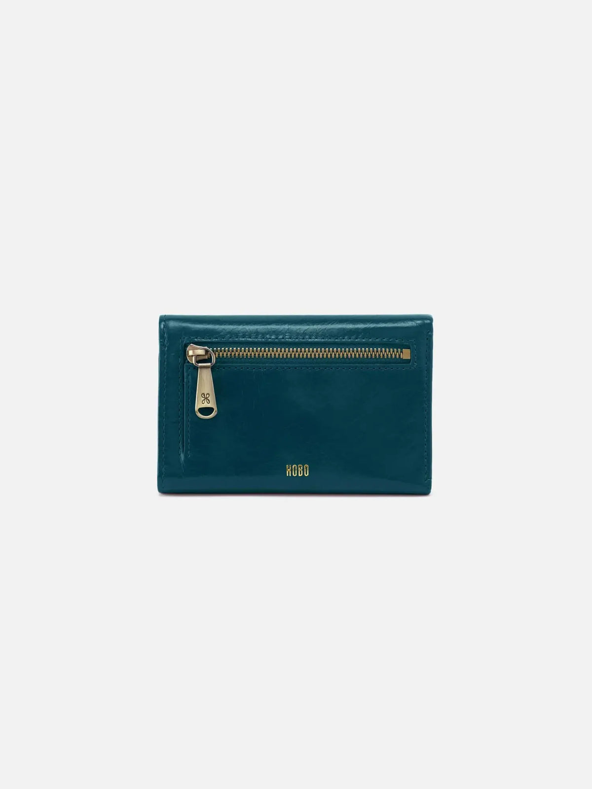 HOBO Jill Trifold Wallet Polished Leather Wild Bluegrass