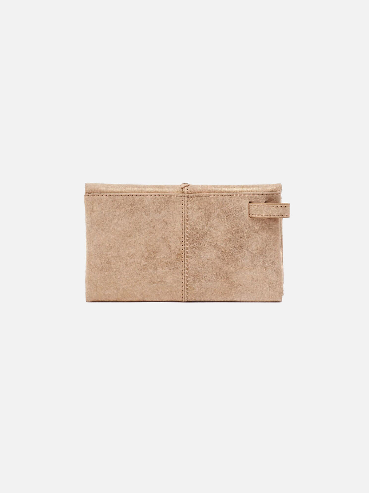 hobo keen continental wallet in golden cashmere nubuck leather