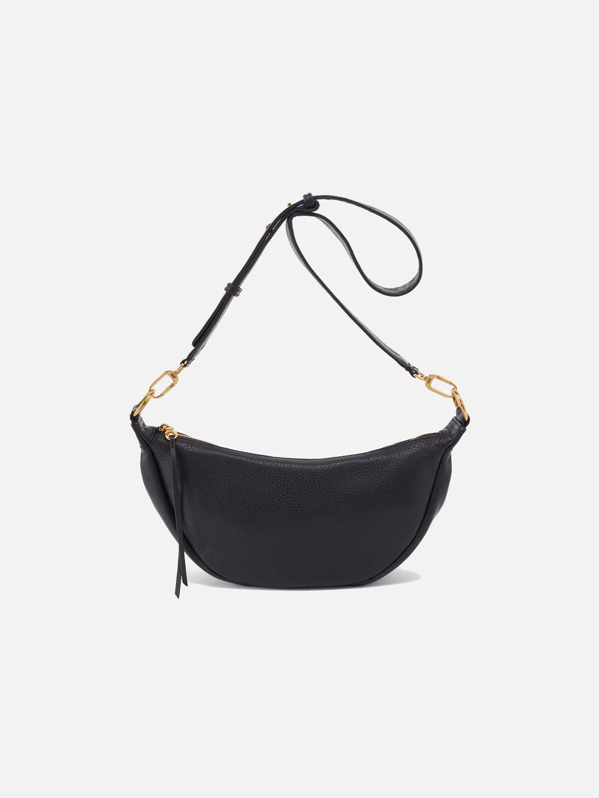 hobo knox sling bag in black pebbled leather