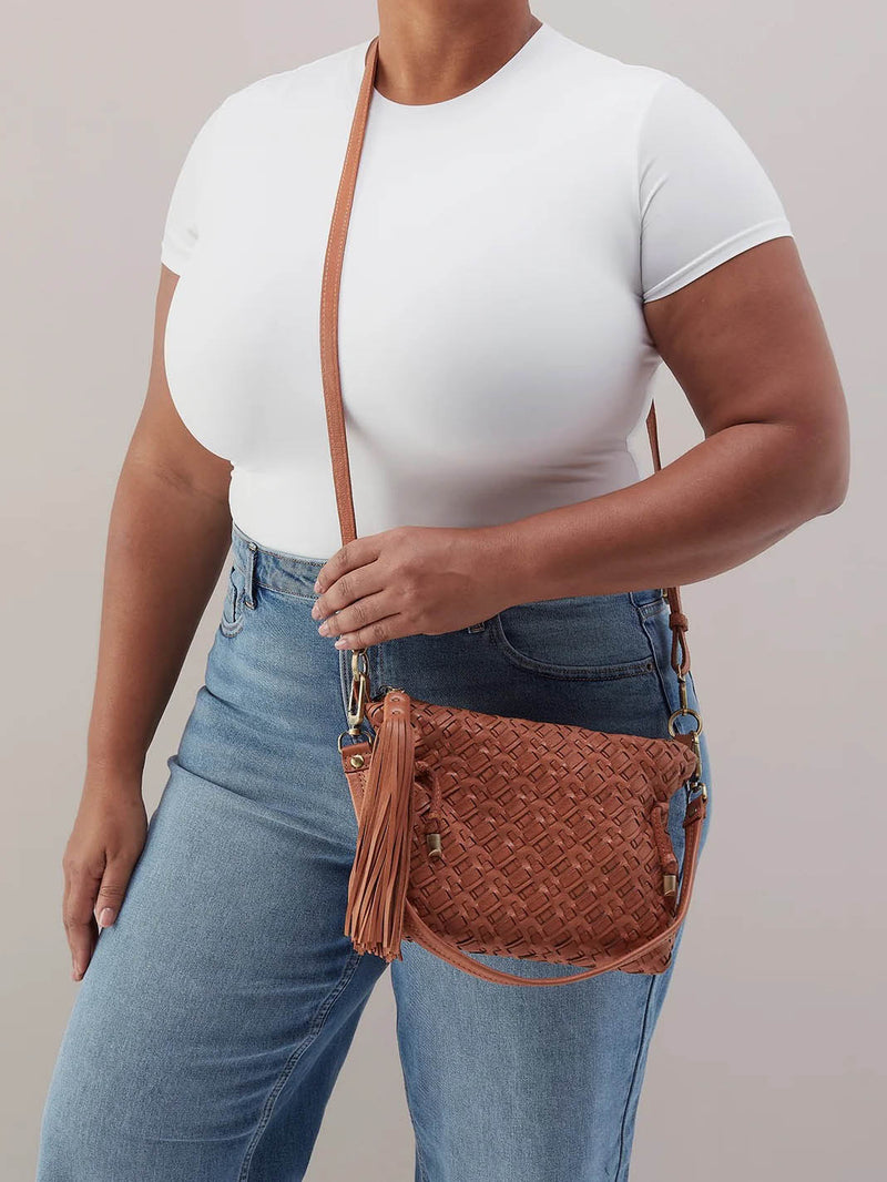 HOBO Kori Washed Leather Crossbody in Harvest Wheat
