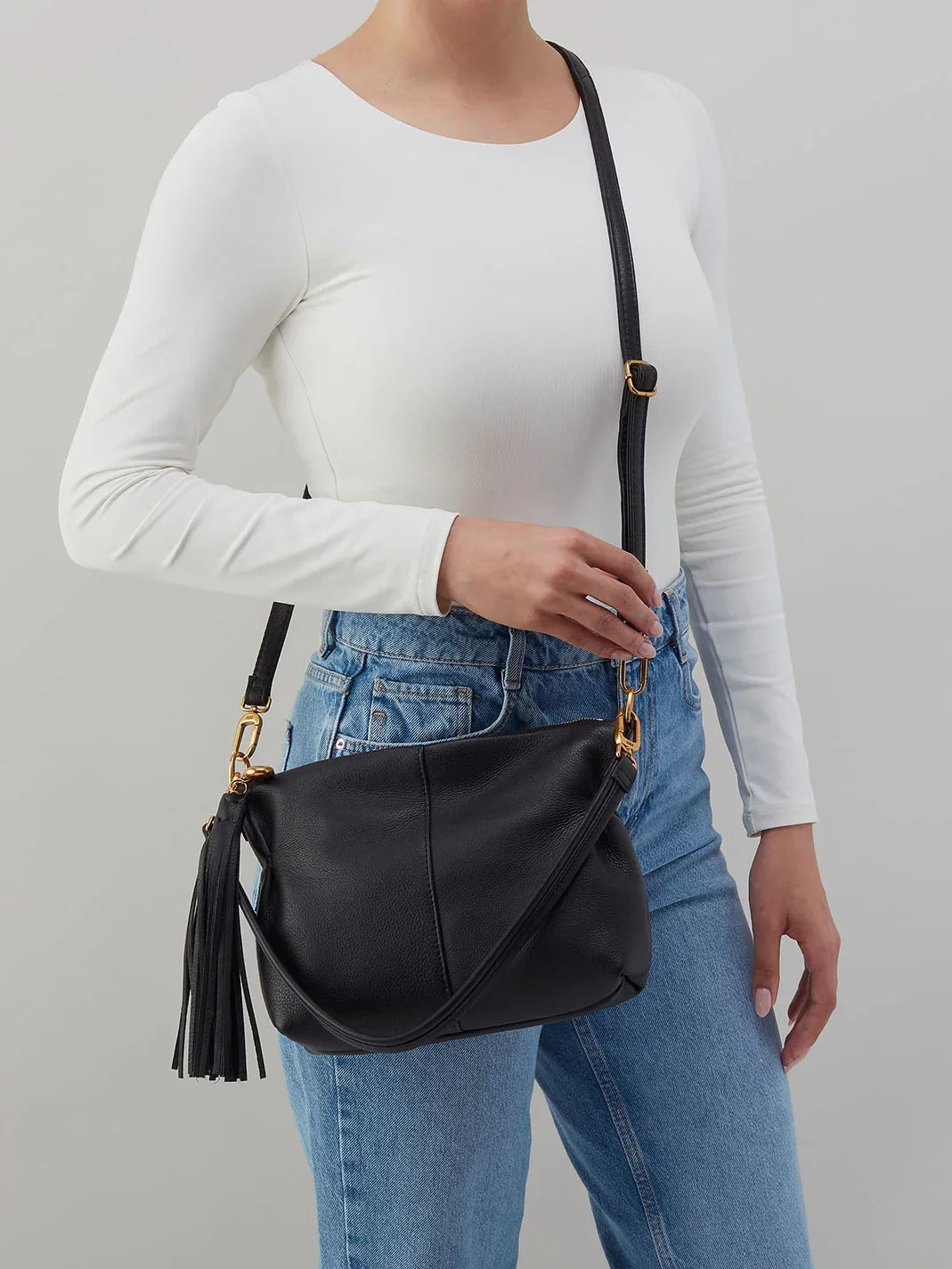 HOBO Kori Pebbled Leather Crossbody Black