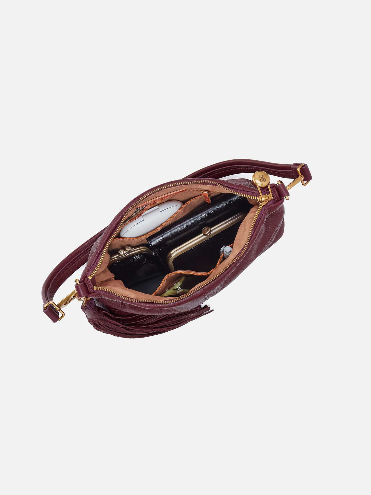 HOBO Kori Pebbled Leather Crossbody Mulberry Glaze