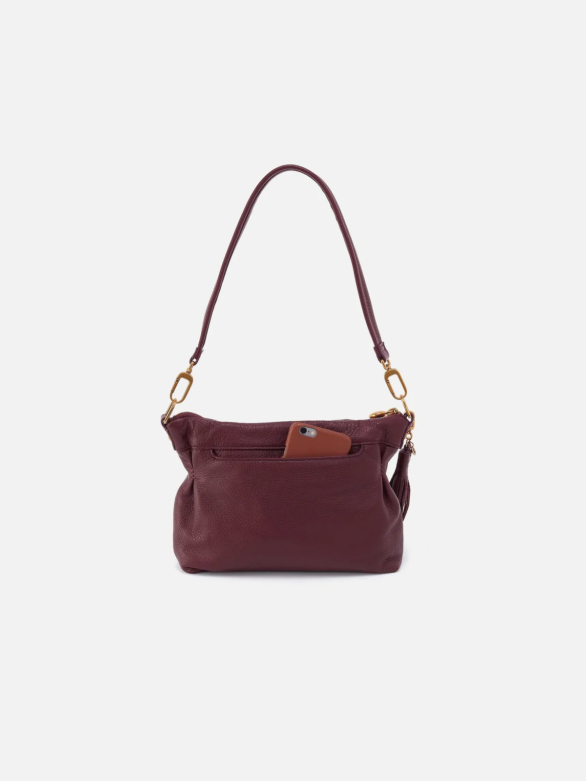 HOBO Kori Pebbled Leather Crossbody Mulberry Glaze