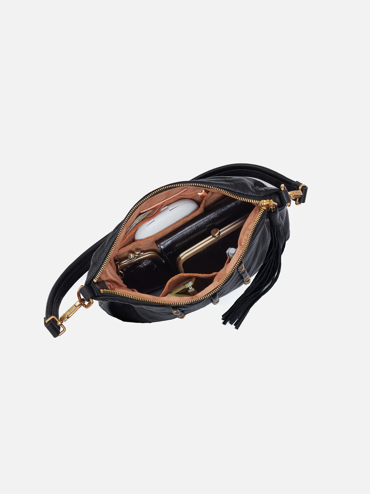 HOBO Kori Studs Crossbody Black Pebbled Leather