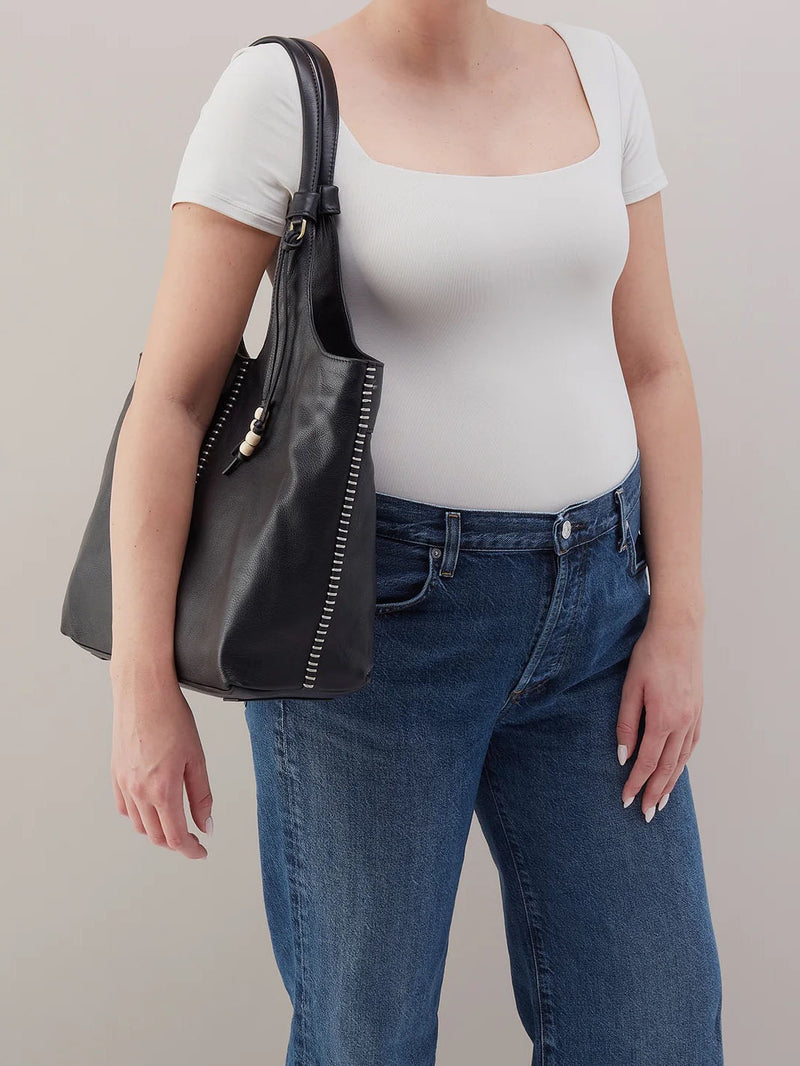 HOBO La Jolla Cloud Leather Tote in Black