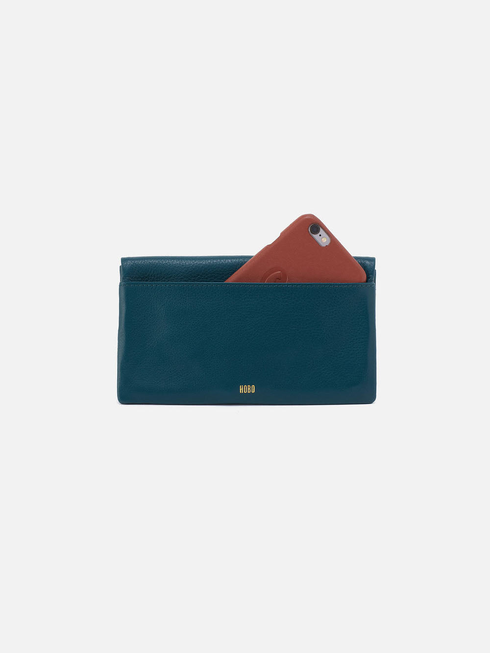 HOBO Lumen Continental Wallet Midnight Teal Pebbled Leather