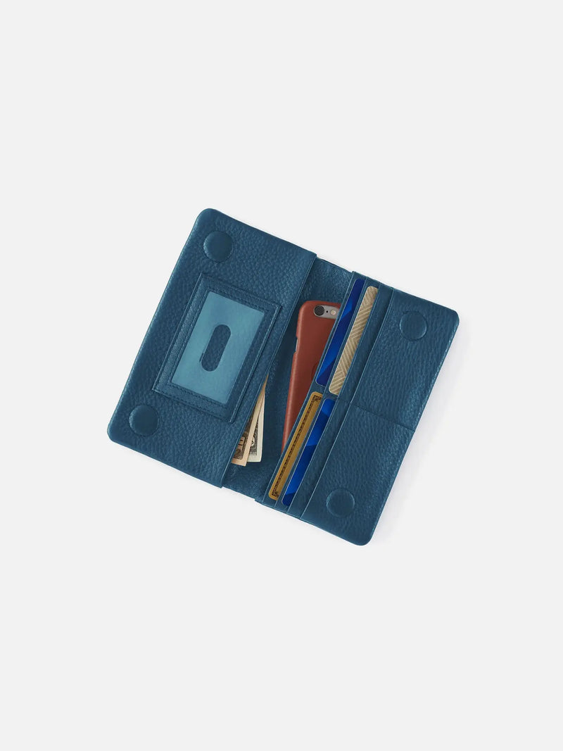 HOBO Lumen Continental Wallet Peacock Feather Pebbled Leather